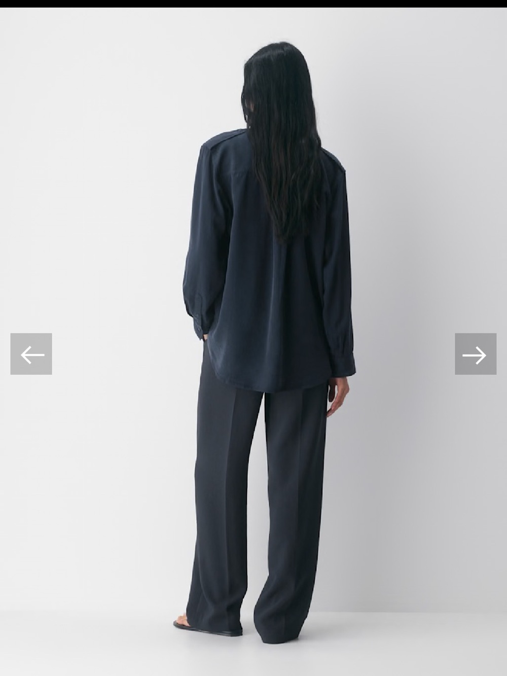 Wilfred Wide Leg Effortless Black crepette Trousers - Picture 3 of 12